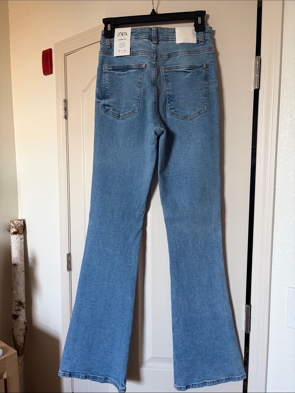 Zara Light Blue Wide-Leg Flare Jeans - Picture 6 of 6